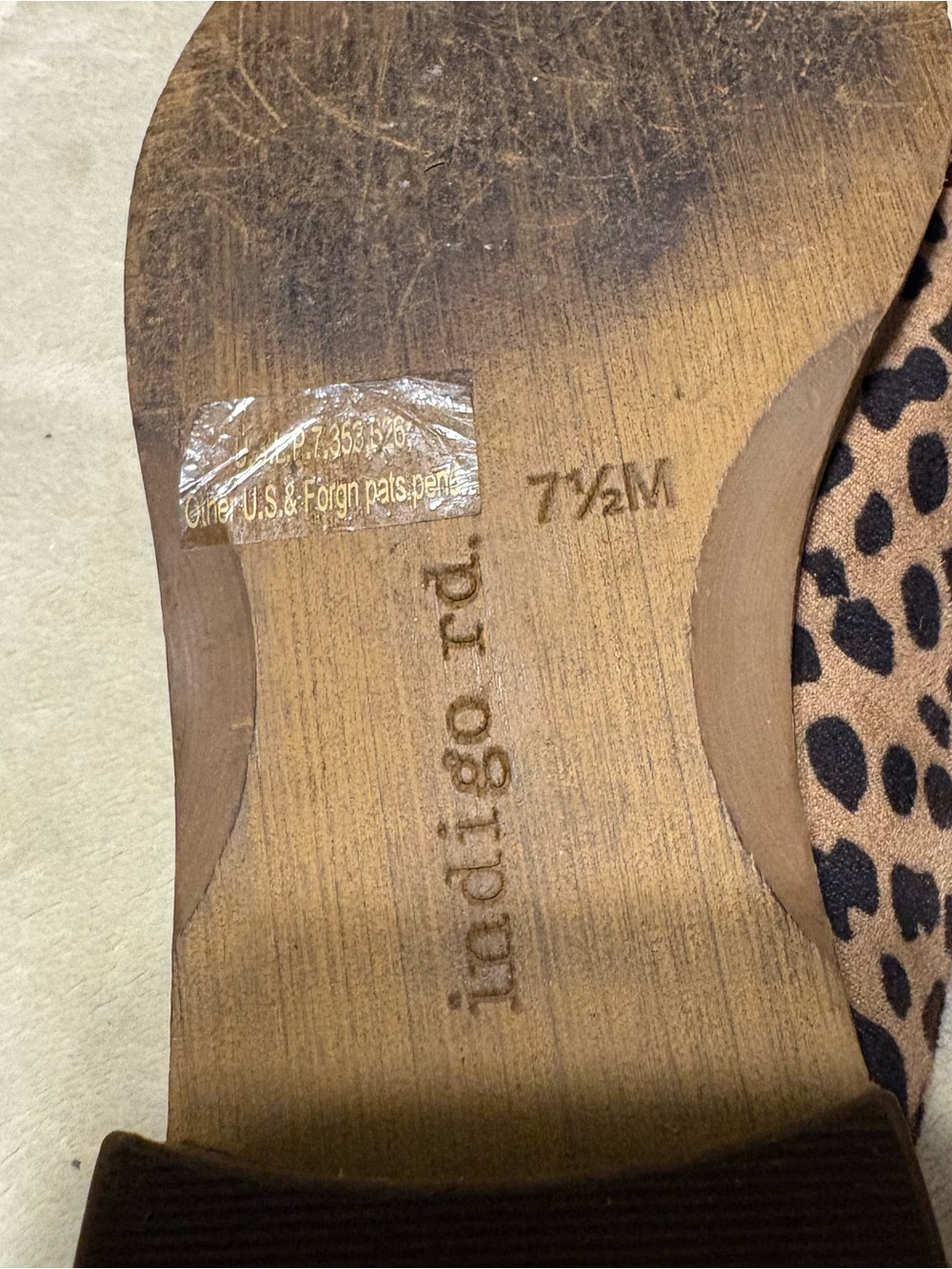 Indigo Leopard Print Slip-On Mules in Brown and Black - Picture 6 of 6